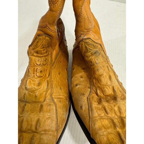 Vintage Jar Tan Full Quill Ostrich Mens Womens Leather Cowboy Boots size 9 - Picture 5 of 7